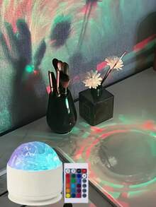 1个极光变色投影魔球 - USB供电氛围灯球，带遥控器，现代卧室装饰，营造庆祝氛围，耐用塑料设计，派对照明，时尚家居装饰，高品质投影，放松身心 - 彩色 - 查看 3