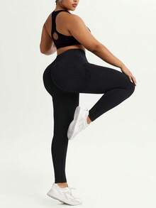 TNTOR Pantalones de yoga de cintura alta talla grande para mujer, pantalones de entrenamiento con control de abdomen, pantalones elásticos de secado rápido para deporte y running, pantalón pitillo efecto glúteos melocotón, pantalón de yoga de cintura media con diseño de cintura alta para efecto estilizante, adecuado para ejercicio y ciclismo