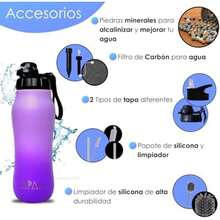 APAA Purify Ergonómica - La Única Botella que Purifica, Filtra y Alcaliniza el Agua. 710ml. Mantiene temperatura por 24 horas(morado) - Tipo 2 - Ver 9
