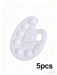 1pc 10-Well Plastic Palette - Durable White Art Mixing Tray With Round Indents, Suitable For Gouache, Acrylic And Watercolor Paints, Ideal For Artists And Hobbyists, Painting Supplies, Art Supplies | Contemporary Aesthetics | Sturdy Plastic - Multicolor - View 6