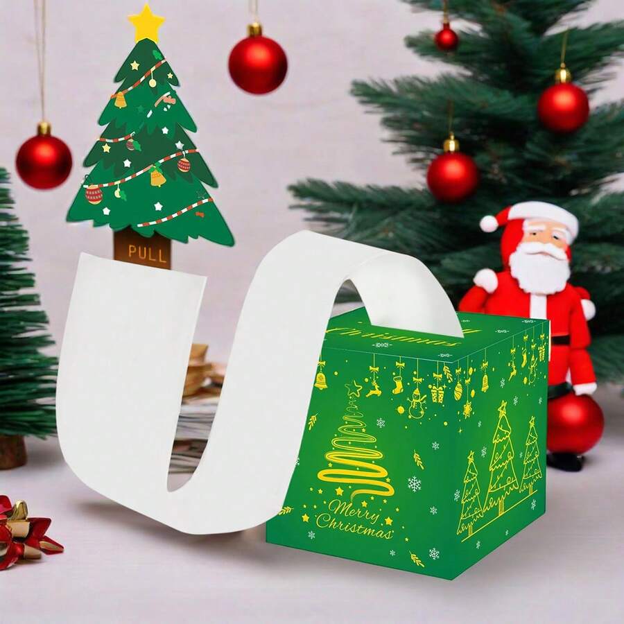 Christmas Money Box For Cash Present Pull Christmas Tree Design Money Christmas Box - Army Green - View 1