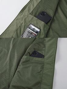 男士轻便背心，多口袋拉链尼龙无袖夹克，适合户外、钓鱼、摄影、休闲、运动，四季皆宜 - 軍綠色 - 查看 6