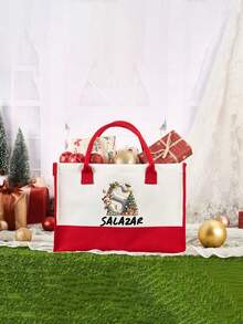 Sac à bandoulière en canevas de dopamine de Noël personnalisé avec texte, sac fourre-tout à motif personnalisé, sac à main ecanevasle imprimé, grand sac de courses, grand sac, sac de rentrée scolaire, léger, imperméable, convient pour les mariages, les anniversaires, les plages, les vacances. C'est le meilleur cadeau pour les dames, les mères, les enseignants, les amis, les demoiselles d'honneur et les étudiants.