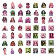 50PCS Ins Style Dopamine Dressing Girl Stickers Aesthetic Decals Laptop Notebook Phone Case Suitcase Water Cup Decoration Sticker Scrapbook Supplies Scrapbook Stationery - Multicolor - View 3