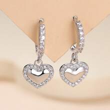 1 Pair Women's Fashion Zirconia Earrings, High-End Leisure Punk Style