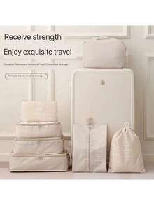 8pcs Multi-Function Travel Packing Cubes, Large Capacity Luggage Organizer Bags, Foldable Clothes Storage Bags, Suitable For Travel, Luggage, Clothes, Bedroom, Dorm, Great Gift For Friends, Halloween, Christmas - Multicolor - View 3