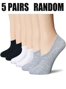 5 paia di calzini invisibili tinta unita, traspiranti e morbidi, adatti per uomo e donna, ideali per uso quotidiano, viaggi, calzini corti, regalo perfetto per le vacanze (consegna casuale) - Multicolore - Visualizzare 12