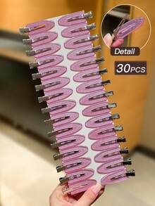 30个装女士透明紫色发夹，简约风格，小巧精致，鳄鱼夹设计，女士发饰，发夹，度假配饰，适合日常休闲和户外佩戴，发饰，女士配饰，发卡，发夹，头部配饰，发卡 - 淡紫色 - 查看 5