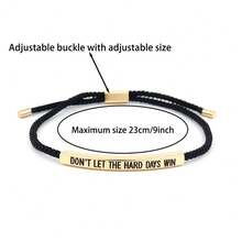 Adjustable Inspirational Bracelet, 3 Styles Of Personalized Wristbands Suitable For Daily Wear, Stainless Steel Material Engraved With Motivational Quotes, Romantic Gift For Him On Valentine's Day Or Anniversary