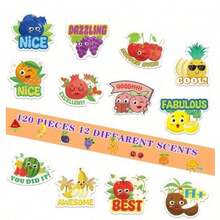 30 unidades de Pegatinas aromáticas Bamda, Pegatinas de frutas para raspar, Pegatinas de frutas lindas y divertidas, Adecuadas para el aula, el hogar, manualidades escolares - Multicolor - Ver 7