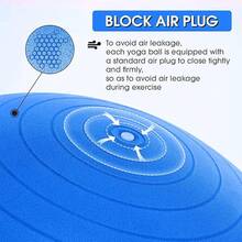 NEWKIBOU Pelota de Pilates (Fitball Anti-Burst) 25cm, 55cm, 65cm, 75cm - Pelota de Ejercicio para Yoga, Embarazo, Abdominales y Ejercicios Básicos - Incluye Bomba de Aire - azul - Ver 2
