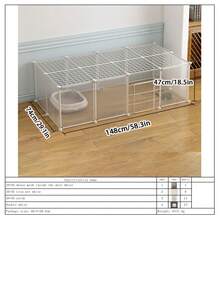 Large Indoor Pet Fence, Freestanding Cat Cage Dog Playpen With Spacious Area, Modular Assembly Cat Crate - Multicolor - View 15