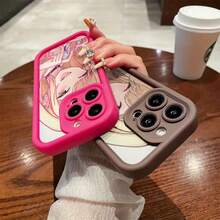 Funda de teléfono con patrón de chica anime para iPhone 16, sensación suave, 12MINI, parejas, 14PROMAX, diseño de protección de lente de cobertura completa, 11PRO negro, 11PROMAX, fundas de teléfono lindas 14PLUS, 15PROMAX estéticas, 14PRO para mujeres, 12PROMAX a prueba de golpes y anti-caída, 12PRO para hombres, 16PROMAX TPU grueso, 16PLUS único, 13/11/XR/15PLUS/15/XSMAX/XS/16/16PRO/14/13PROMAX/15PRO/12/13MINI/13PRO - Marrón - Ver 12