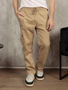 Unisex Skateboard Cargo Pants In Various Colors - Bege - View 1