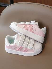 春秋新款儿童鞋，防滑软底幼儿鞋，透气轻便百搭男童/女童小白运动鞋 - 粉色 - 查看 4