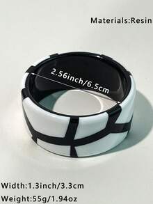 1 件经典性感女士黑白树脂手链，小众撞色设计，时尚百搭 - 多色B - 查看 10