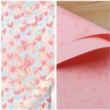 FOIMAS - 2/20 feuilles de papier d'emballage floral, papier d'emballage de bouquet de jardinier imperméable, utilisé pour l'emballage cadeau de fleurs, produits d'artisanat, noir et blanc, rose, rouge