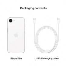 Apple iPhone 16e （A3410）手機，6.1吋XDR顯示屏，A18 第二代3奈米製程晶片，4800萬像素攝像頭，支援無線區域網路和5G（Chinese version,無esim）-白色 - 白色 - 查看 7