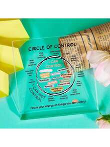 Suitable For Relaxing Office And Classroom Control Circle Acrylic Decoration - Inspirational Mental Health Art With 'I Can Control Design - Transparent PMMA Plaque For Living Room, Bedroom, Or School Decoration, Relaxing Office Decoration, Back To School, School Supplies - 白色 - 查看 5