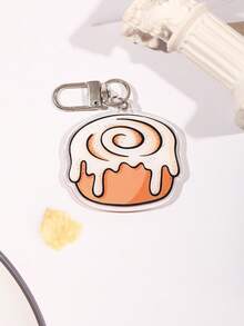 Cinnamon Roll Acrylic Keychain Accessories Bag Charm Cute Backpack Pendant Keyring Gifts For Friends