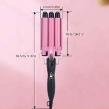 三管卷发棒 - 22毫米快速加热便携式卷发棒，温度可调，打造时尚卷发