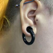 1pc 6mm/8mm Shiny Ear Rings/Ear Plugs, Suitable For Stretched Earlobes, 316 Stainless Steel Material, Piercing Jewelry - 1103 - View 5