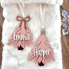Personalized Acrylic Christmas Tree Tag 3D Christmas Tree Stocking Tag: Acrylic Holiday Ornament,Birthday Gift - Pine Needle Christmas Tree - View 6