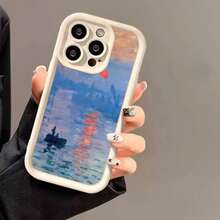Claude Monet Painting Soft Silicone Phone Case Cover Compatible With Apple  12 13 Mini 11 14 15 16 Pro Max 7 8 Plus, Cover Compatible With  17 Case,  17 Pro Case,  17 Pro Max Case - Trắng 03 - Xem 2