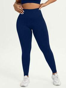 TNTOR Quần legging yoga cạp cao cỡ lớn dành cho nữ, 094-15 Quần tập luyện nâng mông cạp cao, Quần bó sát co giãn cao, nhanh khô, Quần yoga cạp trung màu đen ôm sát mông, Thiết kế cạp cao giúp định hình vòng ba, Thích hợp cho các bài tập thể dục, quần short đạp xe, quần short bó sát nâng mông, quần short thoải mái cho người đam mê thể dục mùa xuân - Màu xanh hải quân - Xem 3