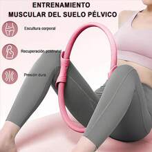 Kit de Pilates en Casa 3 PCS - Incluir Aro de Pilates 3D Mango Antideslizante,Bandas de Resistencia Elastica y Cuerda Yoga 8 Formas, para Fortalece Músculos Centrales y Suelo Pelvico - rosa - Ver 5