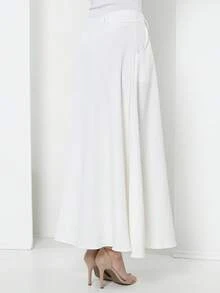 Tailored Skirt With Belt Loops (Without Belt) Code: 3010 - White - View 6