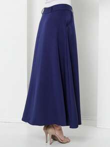 Tailored Skirt With Belt Loops (Without Belt) Code: 3010 - Navy Blue - View 6