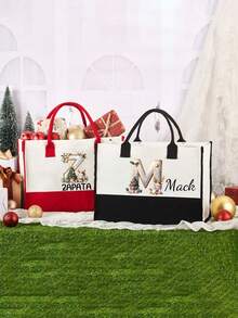 Sac à bandoulière en canevas de dopamine de Noël personnalisé avec texte, sac fourre-tout à motif personnalisé, sac à main ecanevasle imprimé, grand sac de courses, grand sac, sac de rentrée scolaire, léger, imperméable, convient pour les mariages, les anniversaires, les plages, les vacances. C'est le meilleur cadeau pour les dames, les mères, les enseignants, les amis, les demoiselles d'honneur et les étudiants.