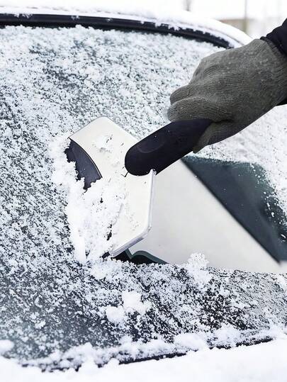 1 pezzo Raschietto anti-graffio per auto - Spazzola per neve invernale, rimuovitore di brina, pulitore di parabrezza, pala rompighiaccio durevole, adatto universalmente per auto/camion/SUV, accessori invernali per auto essenziali (Nero)