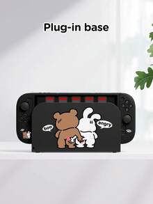1 pieza Funda protectora con diseño lindo de oso y conejo compatible con 2 (2025), Switch NS, Switch OLED, Switch Lite, accesorios para Nintendo Switch 2/Switch, juego completo que incluye estuche de transporte, estación de acoplamiento con ranuras para tarjetas, mejor regalo para jugadores de Switch - multicolor - Ver 13