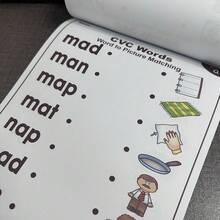 CVC Word Workbooks, Phonics Practice Worksheets For Preschool & Kindergarten Reading & Spelling, Cut & Paste, Read & Match, Fill Sound Activities, Preschool, Kindergarten, Classroom, Homeschool, Teacher Must-Haves, Reading & Spelling Learning Materials For Kids - Multicolor - View 11