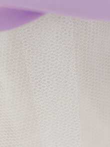 女婴圆领星形网纱后背蝴蝶结可爱花童礼服，适合一周岁生日派对、婚礼、外出等场合，不含头饰 - 淡紫色 - 查看 11