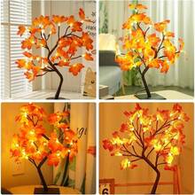 VIDA4U Lmpara Bonsi de Hojas de 48 Arces Rojas, Luces Artificiales con Ramas Ajustables Alimentadas por, Lmpara Nocturna de Mesa para la Decoracin del Hogar, Festival, Navidad, - Arce Rojo - Ver 5