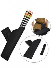 1 件户外狩猎射箭箭袋，黑色带腰带箭袋，方便携带和存放箭，高品质，耐用，宽敞的射箭训练空间