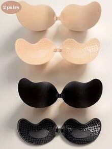 2 件装隐形无肩带聚拢文胸，低背露背文胸 - 适合搭配连衣裙、婚纱、日常穿着 - 彩色 - 查看 18