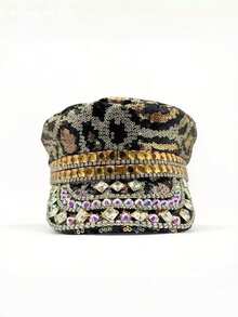 Gorra de capitán con strass para mujeres y hombres, gorra militar, disfraces de Halloween, adecuada para cumpleaños, despedida de soltero, Navidad, carnaval, bar, cosplay