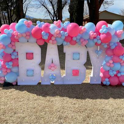 4FT Marquee Light Up Letters, Large Light Up Letters For Party Decoration, Marquee Letter For Birthday Graduation Baby Shower Wedding, Pre-Cut Foam Board Assembly Required Letter &-Z