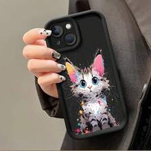 Funda de Teléfono de Gatito de Dibujos Animados para  15/15 Plus/15 Pro/15 Pro Max,  14/14 Plus/14 Pro/14 Pro Max,  13/13 Pro/13 Pro Max,  12/12 Pro/12 Pro Max,  11/11 Pro/11 Pro Max,  7/8 Plus,  XR/XS Max - Diseño de Arte de Moda, Compatible con Carga Inalámbrica, Viene con Cordón - Colores mixtos - Ver 5