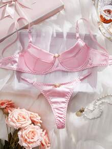 Rosa, süß & elegant französischer Stil sexy Dessous-Set für Frauen