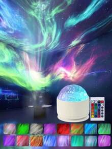 1 st Aurora Borealis färgskiftande projektionsboll - USB-driven atmosfärsbelysningsboll med fjärrkontroll, modern sovrumsinredning med festlig atmosfär, hållbar plastdesign, rumsdekor, feststämningsbelysning, modernt hemtillbehör, högkvalitativ projektion, avslappningssökare - Flerfärgad - Visa 9