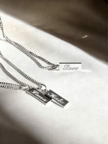 1 Stück quadratischer Namensschild Halskette mit Gravur, hochwertige Box Halskette, individuell anpassbarer Name oder Text, individuelle Halskette, Damen Halskette, individuelle Mode-Schmuckstücke, anpassbare Artikel, Namenskette, indivAnfangsbuchstabe Initial-Anhänger Halskette, individuelles Weihnachtsgeschenk, Halloween Schmuck, Geburtstagsgeschenk, Jahrestags-Geschenk, geeignet für Familie, personalisierter Schmuck für Liebende - Verschiedenfarbig - Übersicht 7