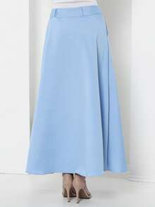 Tailored Skirt With Belt Loops (Without Belt) Code: 3010 - Baby Blue - View 6