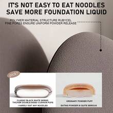 2pcs Classic Black & White Series Thick Double-Sided Air Cushion Makeup Sponge