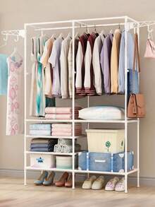 1pc Multifunctional Floor Standing Wardrobe, Coat Rack, Storage Shelf, Shoe Rack, Sturdy, Fashionable, Easy To Assemble And Disassemble, Portable, Suitable For Bedroom, Living Room, Office, Study Room, Holiday Gift, Christmas Gift, Children's Gift - Multicolor - View 16