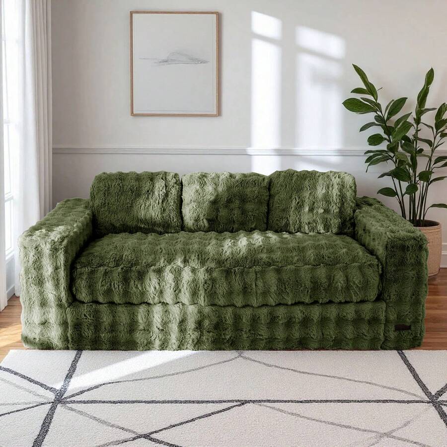 MAXYOYO 2/3 Seater Couch With Cushion & Backrest,Boneless Floor Sofa With Armrests For Living Room Bedroom Office,Sofa In A Box,No Assembly Required - màu xanh lá - Xem 1
